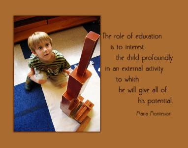 Boy Concentrates on Brown Stair